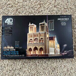 4D Build Architect Series: Notre-Dame 3D Puzzle Model Kit with LED Lights (New)
